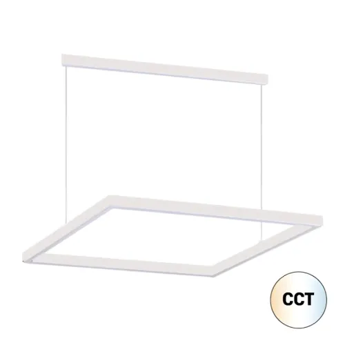 Colgante LED Cuadrado Zurich I 60 cm Blanco en Blanco - Lámparas colgantes, Uruguay | Serlux