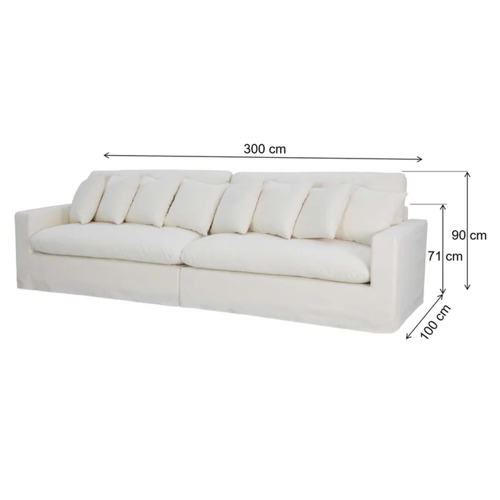 Sofá 4 Cuerpos Tela Natural-beige Marbella Crudo en Blanco - Sillones y sofás, Uruguay | Divino, vista 6