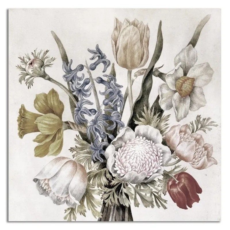 CUADRO CANVAS 30x30cm FLORES BEIGE 2 en Beige - Decoración de pared, Uruguay | Decohogar