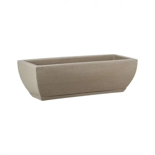 MACETA 48X16CM AMSTERDA GRAPHITO EFECTO PIEDRA BEIGE en Beige - Macetas, Uruguay | Decohogar