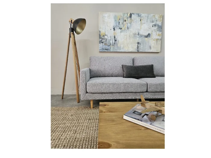 Sofá PRADA 3 cps PREVENTA - Gris Claro Tela Rústica en Gris - Sillones y sofás, Uruguay | Finkel, vista 5