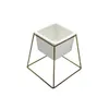 MACETA CERAMICA CUAD. 11x11x16CM BLANCO/DORADO - Macetas, Uruguay | Decohogar, vista 2 de 4
