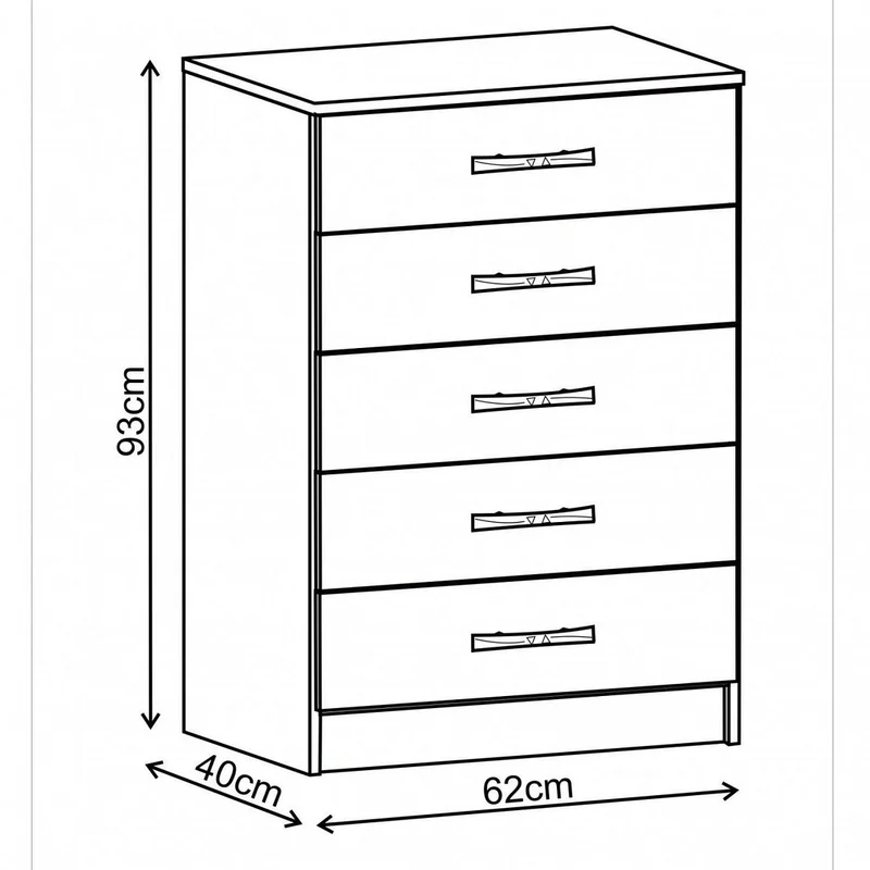 Comodas Cajoneras 5 Cajones Dormitorio Demolición 05D - Cómodas, Uruguay | Lais Muebles, vista 3