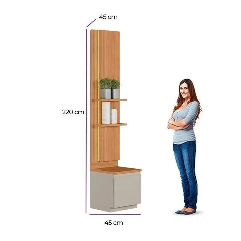 Modulo Lateral - Magnum 45CM con Led en Madera natural - Muebles para TV, Uruguay | Balton, vista 4