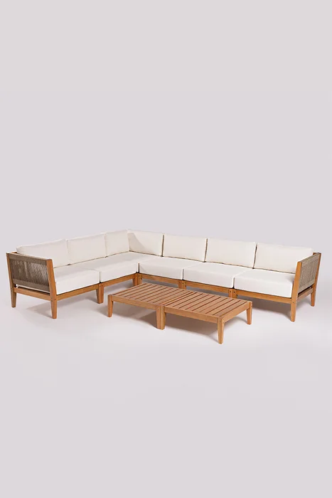 CANTO DER. CANNES CUERDA RAMI Y ACQUABLOCK CRUDO 78x74x66CM JATOBA en Madera natural - Muebles para el exterior, Uruguay | Vinibel, vista 4
