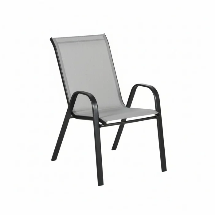 Silla de Jardín Textilina y Acero Apilable - Gris en Gris - Muebles para el exterior, Uruguay | Rústico Hogar, vista 2