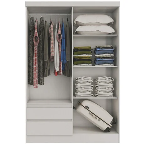 Ropero 4 puertas - Blanco en Blanco - Roperos y placares, Uruguay | La Cueva Muebles, vista 6