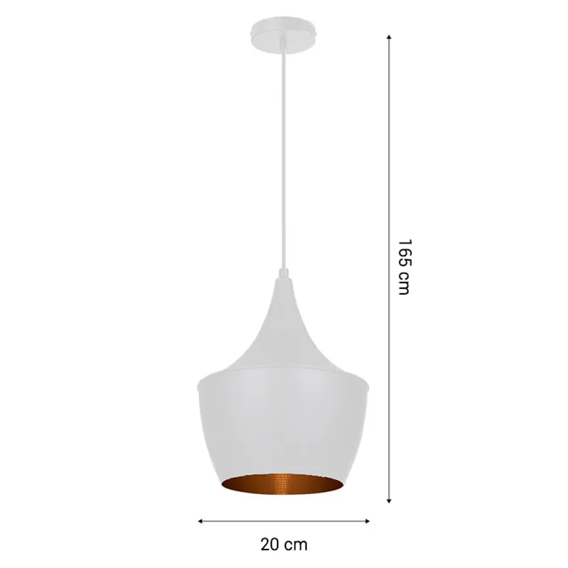 Luminaria Colgante Geisha 2 Blanca ø 20 cm en Blanco - Lámparas colgantes, Uruguay | Serlux, vista 5