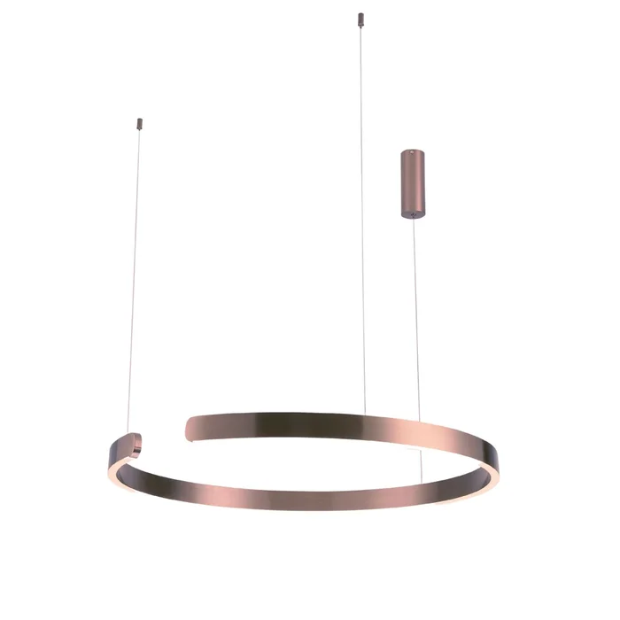 Luminaria de susp. Led circular con corte, 40W Dimerizable, 60cm - COBRE en Naranja - Lámparas colgantes, Uruguay | Iluminica, vista 2