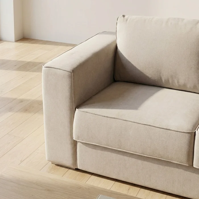 Sofá Olimpus - Microfibra - 2 cuerpos - Kruger 02-152 (Beige) en Beige - Sillones y sofás, Uruguay | NYR, vista 3