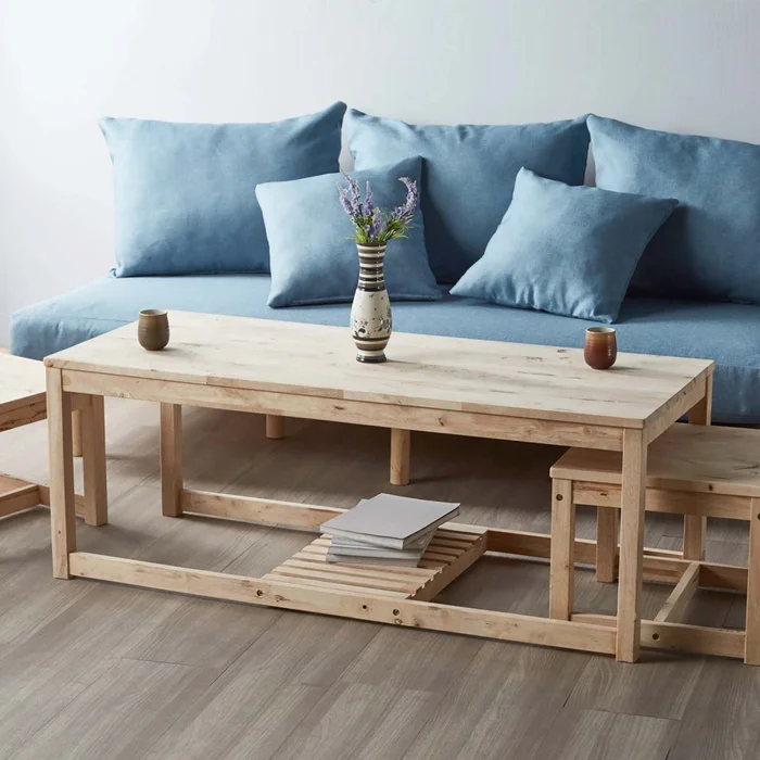 Mesa Ratona Central Madera Natural-beige Montana Natural en Madera natural - Mesas de living, Uruguay | Divino, vista 7