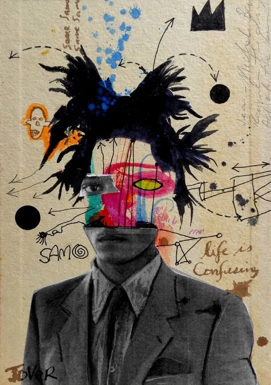 Jean-Michel Basquiat Face Figure en Multicolor - Láminas, Uruguay | Mara Estudio
