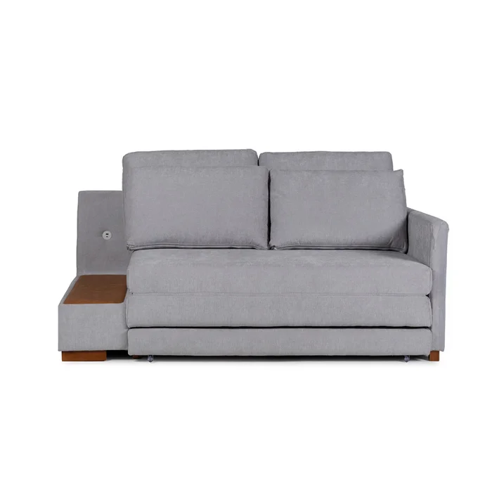 Sofá Cama Niki - Con mesa - Tela Microfibra - 10286 (Gris) en Gris - Sillones y sofás, Uruguay | NYR, vista 3