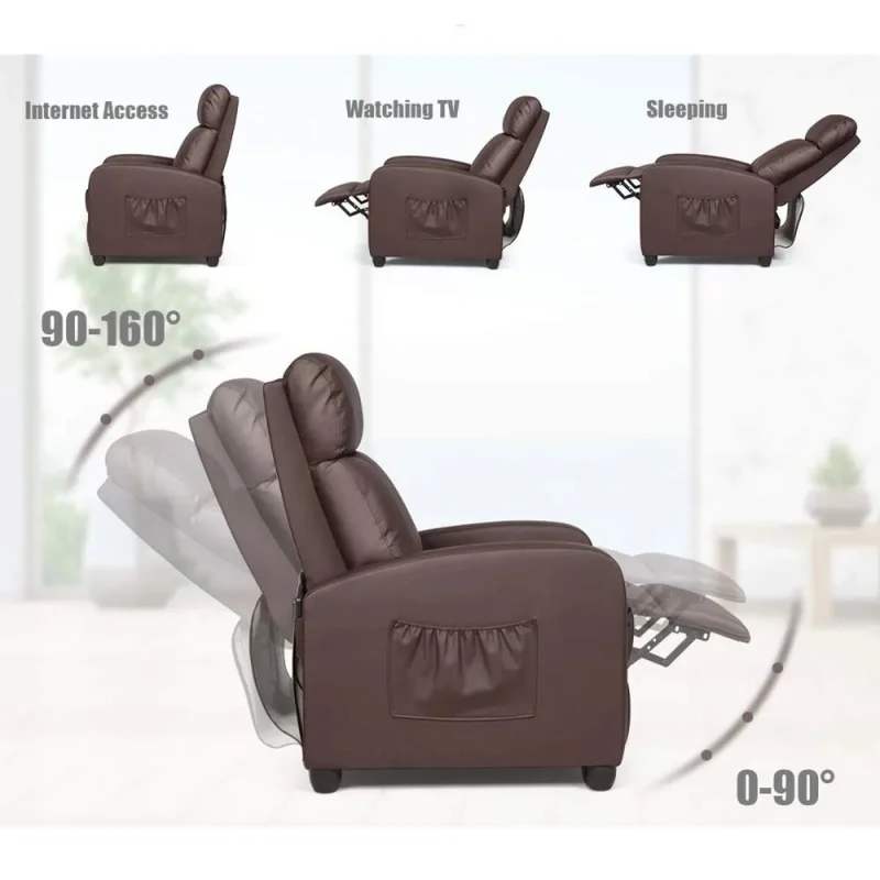 Sillon reclinable 1 cuerpo con masajeador y calefaccion - Marrón en Marrón - Sillones y sofás, Uruguay | La Cueva Muebles, vista 4