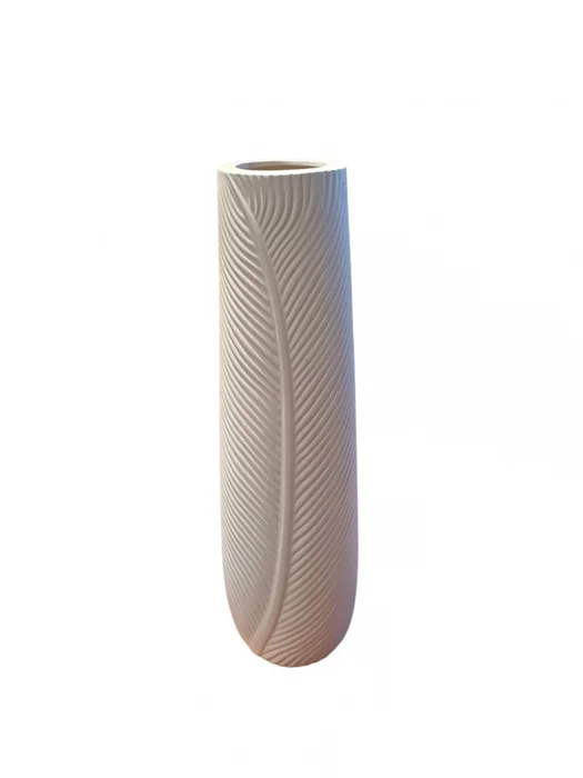 Florero cerámico tallado - blanco mate - Altura: 58 cms en Blanco - Jarrones, Uruguay | Champagne Home, vista 2
