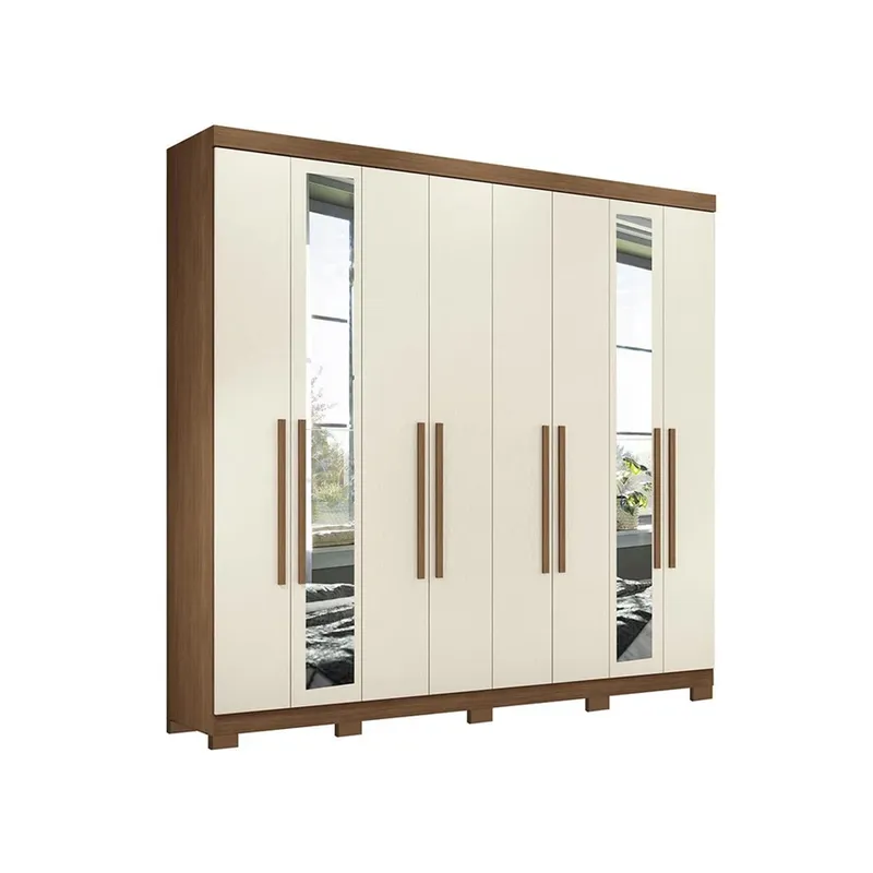 Ropero Placares Master Vip 8 Puertas 8 Estantes Con Espejo en Beige - Roperos y placares, Uruguay | Soy Hogar