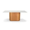 Mesa de comedor Living - Con vidrio - 180 - Off White y Canela en Blanco - Mesas de comedor, Uruguay | NYR, vista 2 de 3