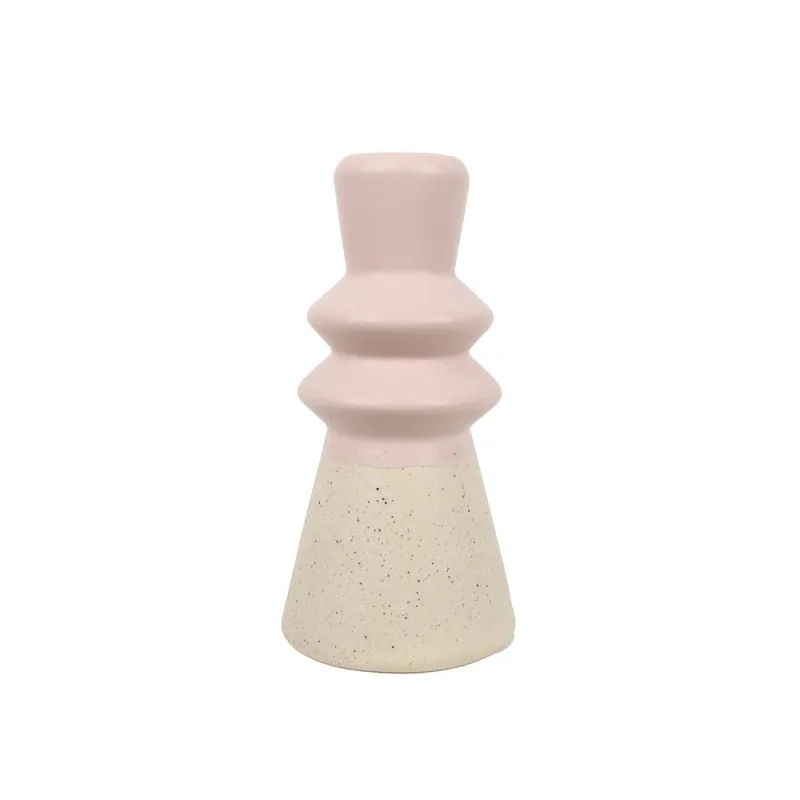 CANDELABRO BOCEL 7x7x14.5CM CERAMICA ROSA en Rosa - Decoración, Uruguay | Koz