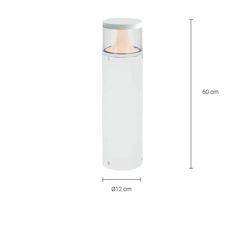 Luminaria Bolardo Exterior 9W Kane 60cm Blanco en Blanco - Lámparas de pie, Uruguay | Serlux, vista 3