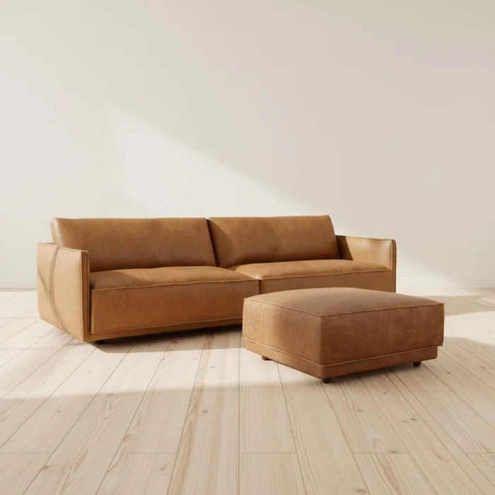 Puff Romeo Camel + Sofa Romeo 3 Cuerpos en Beige - Sillones y sofás, Uruguay | Divino