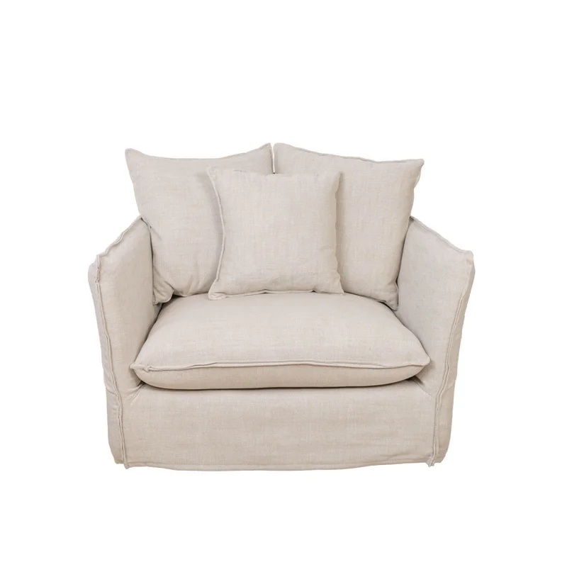 Loveseat Funda Desmontable 1 Cuerpo Tela-premium Natural-beige Bahama Natural en Beige - Sillones y sofás, Uruguay | Divino, vista 3