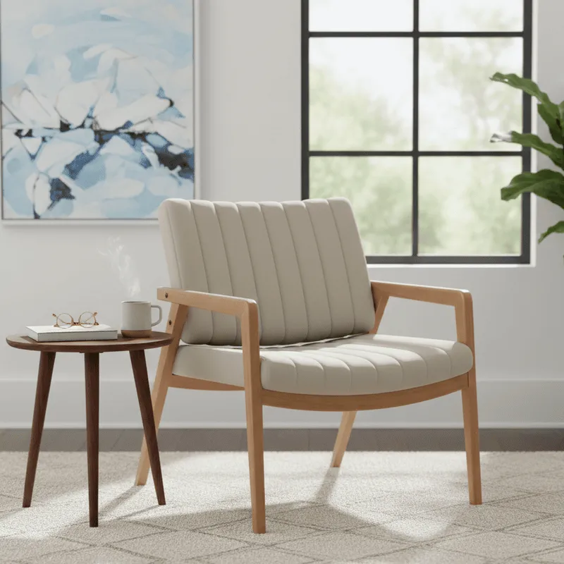 Butaca Uxua - Madera Maciza en Beige - Sillones y sofás, Uruguay | Balton