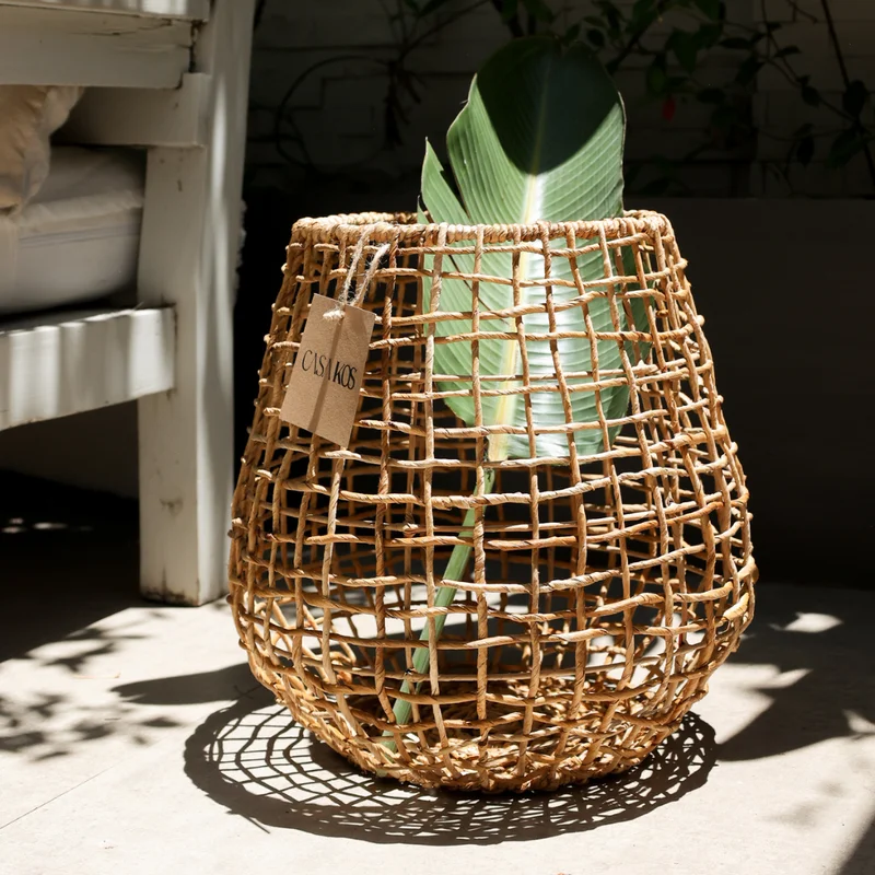 Canasto de Fibra de Banana Serene L | Casakos en Madera natural - Butacas, banquetas y puffs, Uruguay | Casakos, vista 3