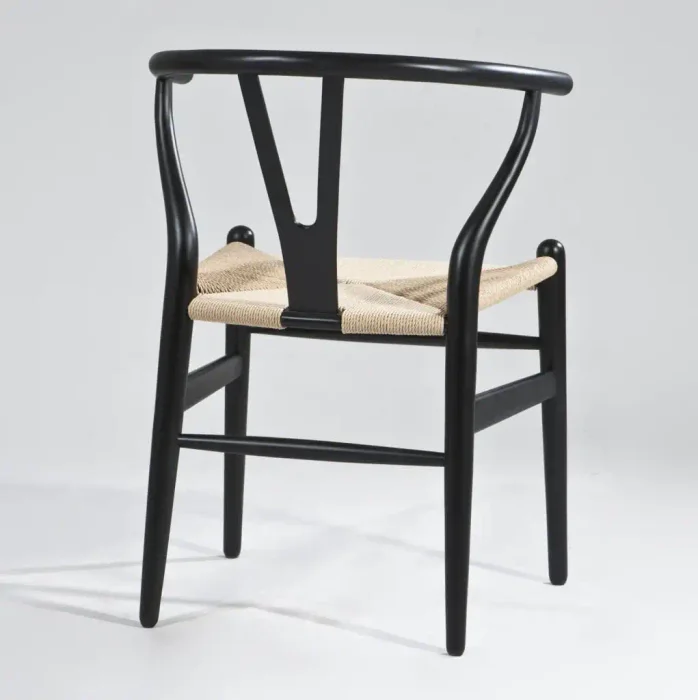 Silla Wishbone Madera de Olmo/Fibra Natural - Negra en Negro - Sillas, Uruguay | Berna home, vista 3