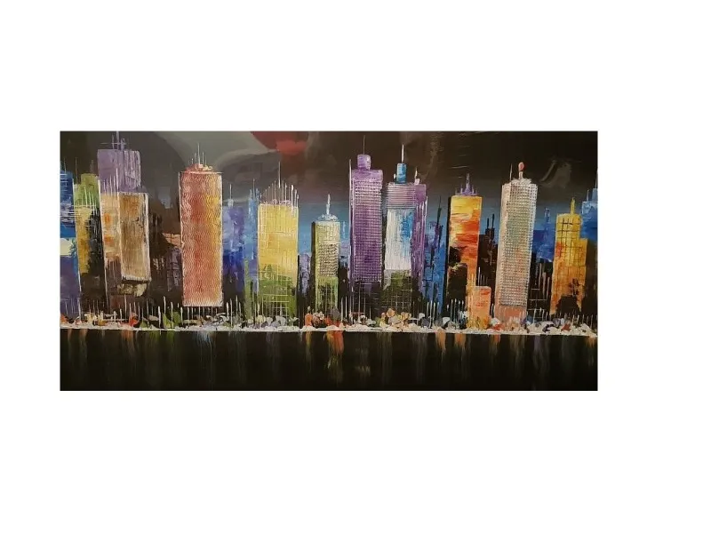 Oleo Decorativo Ciudad Iluminada en Oleo Decorativo Ciudad Iluminada - Decoración de pared, Uruguay | Finkel