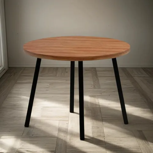 Mesa Stellar Redonda - Negro en Madera natural - Mesas de comedor, Uruguay | Rústico Hogar
