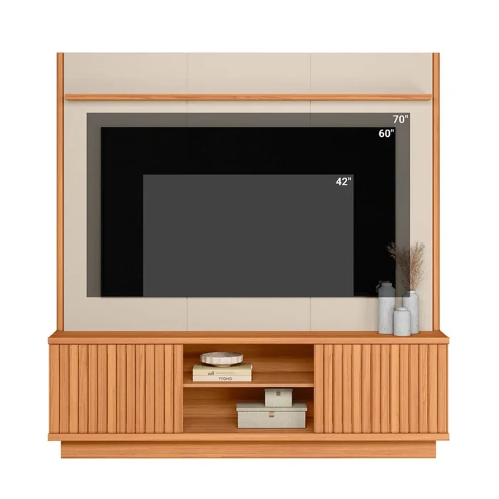 Modular para Tv Ravenna Canela/Banco - Línea Haus en Madera natural - Muebles para TV, Uruguay | Ecowood, vista 4