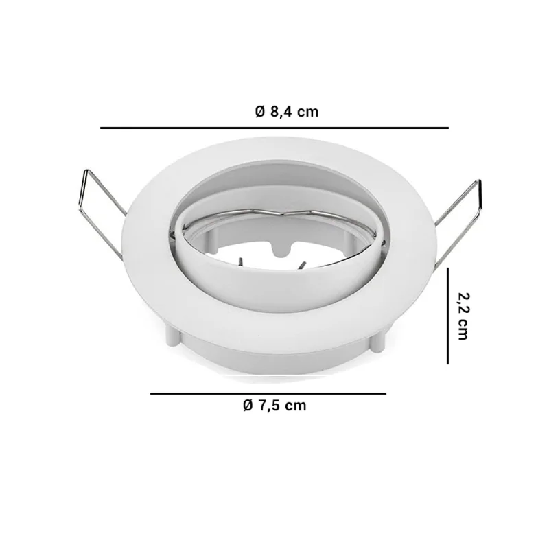 Aro Premium de Empotrar Movil para Dicroica Blanco en Blanco - Lámparas colgantes, Uruguay | Serlux, vista 5