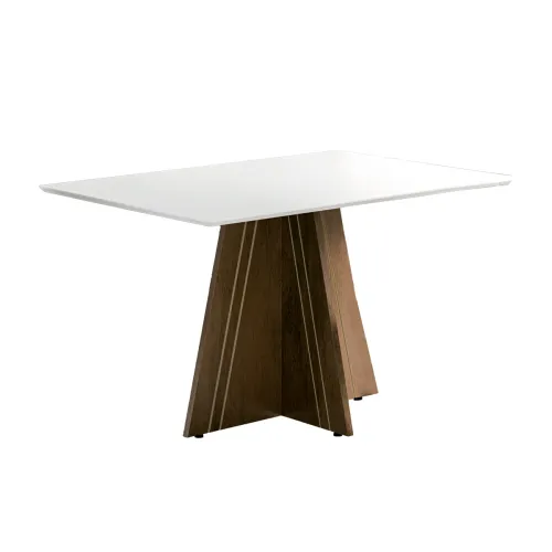 Mesa Dublin 1.36x0.90 Light C/vidrio Color Blanco en Blanco - Mesas de comedor, Uruguay | Castro