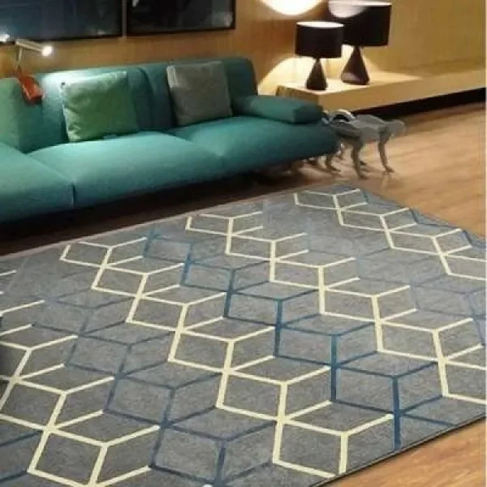 Alfombra Supreme 1.50 x 2.00mts - Trapecio en Azul, Gris - Alfombras, Uruguay | Champagne Home, vista 2