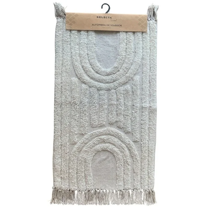 ALFOMBRA FLEECE C/FLECOS 50X80CM SEMICIRULOS en Beige - Alfombras, Uruguay | Decohogar