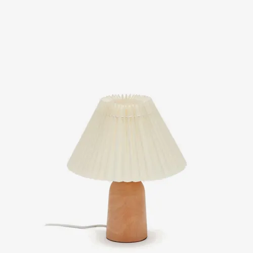 Lámpara de mesa Benicarlo de madera con acabado natural y beige en Beige - Lámparas de mesa, Uruguay | Kavehome