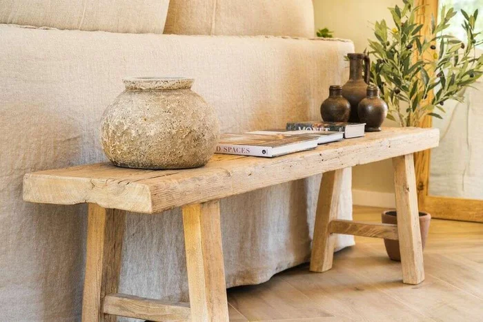 BANCO ISIDRO - OLMO - 1.83 X 35 en Madera natural - Butacas, banquetas y puffs, Uruguay | La Iberica, vista 5