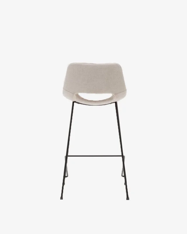 Taburete Zahara - beige y acero con acabado negro altura 65 cm en Marrón - Butacas, banquetas y puffs, Uruguay | Kavehome, vista 9