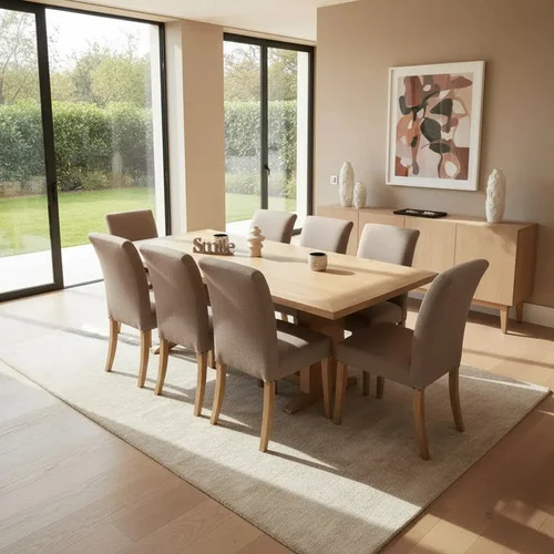 Juego Comedor Madera Maciza 8 Sillas De Vestir Griego- Ozark A Eleccion en Madera natural - Mesas de comedor, Uruguay | Ozark Home
