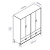 Ropero 4 puertas 4 cajones Linea Alla en Madera natural - Roperos y placares, Uruguay | La Cueva Muebles, vista 6 de 6