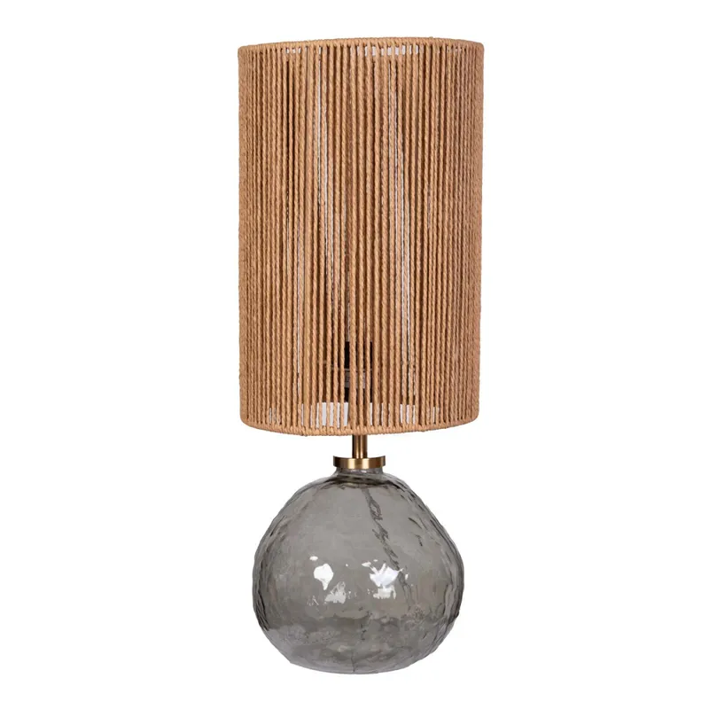 Lámpara De Mesa Vidrio Natural-beige Ml249233 en Madera natural - Lámparas de mesa, Uruguay | Divino