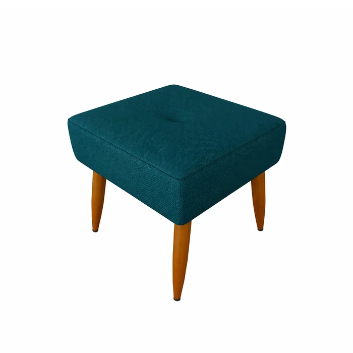 Poltrona Alta Patas De Madera Con Puff Tapizado en Azul - Butacas, banquetas y puffs, Uruguay | Soy Hogar, vista 3