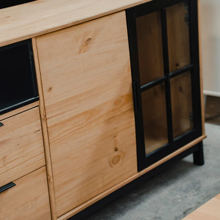 Aparador Bargueño Rack Living Comedor Madera Maciza - Línea Denver en Madera natural - Muebles para TV, Uruguay | Ecowood, vista 11