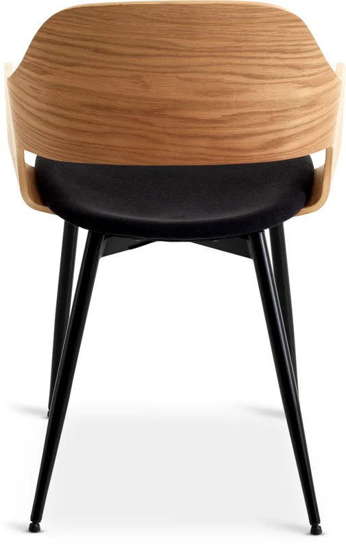 Silla de comedor HVIDOVRE tela negro/roble en Roble/negro - Sillas, Uruguay | JYSK, vista 3