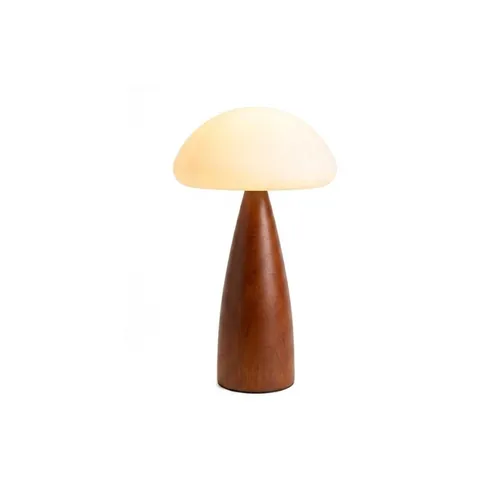 Lampara de Mesa Aura– Madera + Vidrio en Marrón Oscuro – Material: Madera + Vidrio –Cable negro - Lámparas de mesa, Uruguay | Berna home