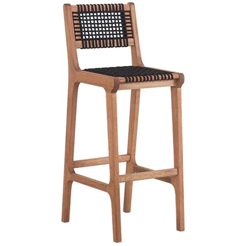 BANQUETA ALTA TRACO CUERDA NEGRA 40x46x106/75CM JATOBA - Muebles para el exterior, Uruguay | Vinibel