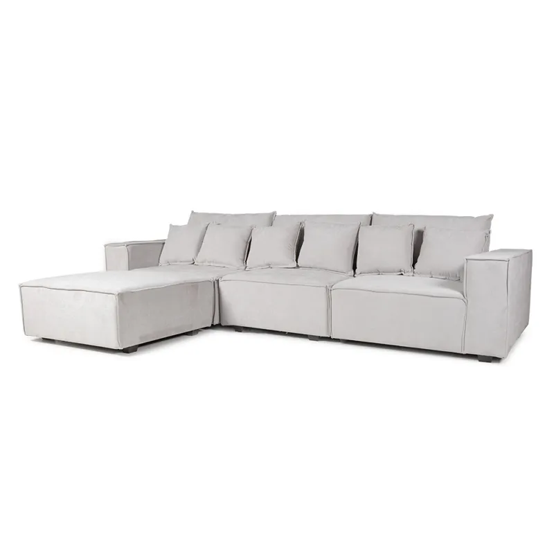 Sofá Modular Maia (4 módulos) - Tela Microfibra - 12074 (Ceniza) en Gris - Sillones y sofás, Uruguay | NYR