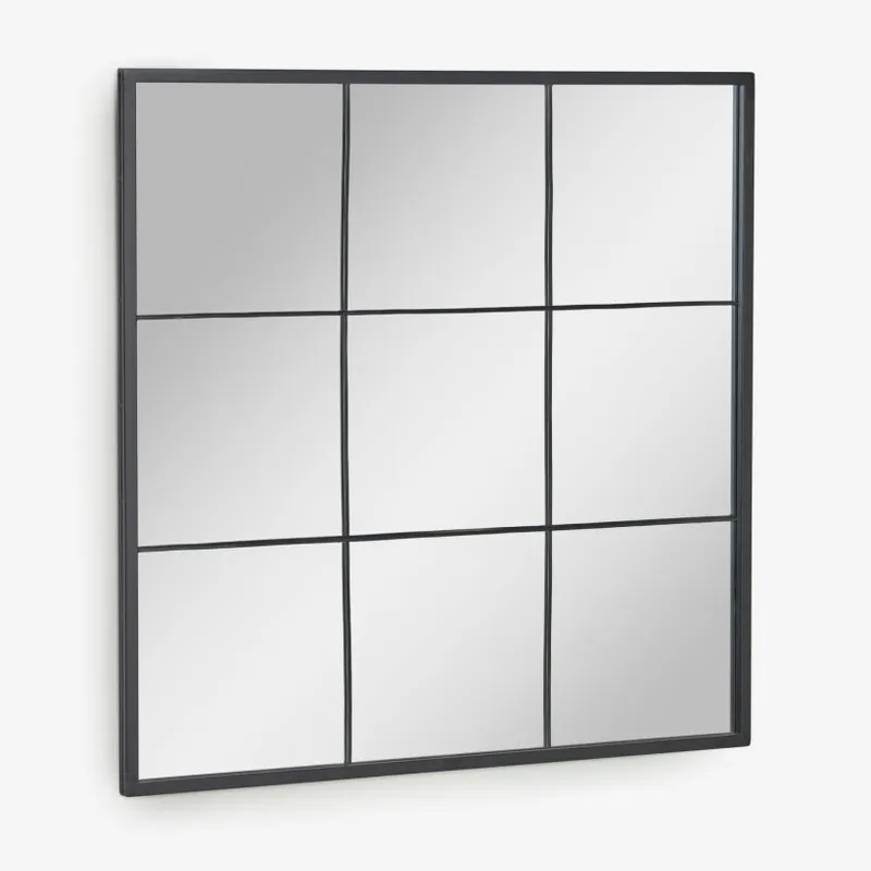 Espejo de pared Ulrica metal negro 80 x 80 cm en Negro - Espejos, Uruguay | Kavehome