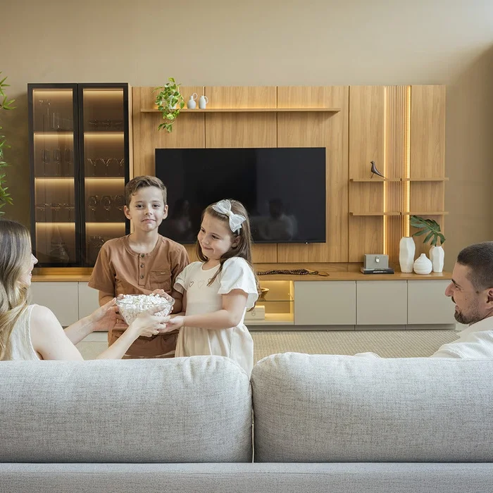 Conjunto Modular - Magnum 380CM - Cristalero con Led en Madera natural - Muebles para TV, Uruguay | Balton, vista 16