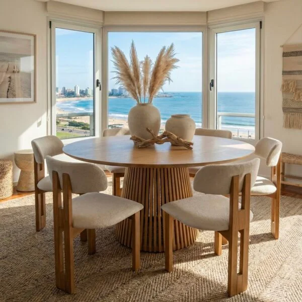 Mesa comedor Miami Redonda 150 cm de Diámetro en Madera natural - Muebles, Uruguay | Indrana, vista 7